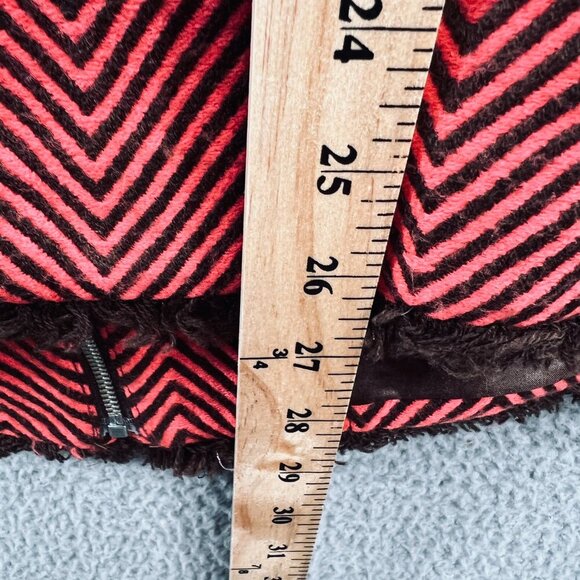 Randolph Duke Womens Plus 22W Red Black Chevron Zip-Front Jacket Retro Statement - Picture 6 of 7